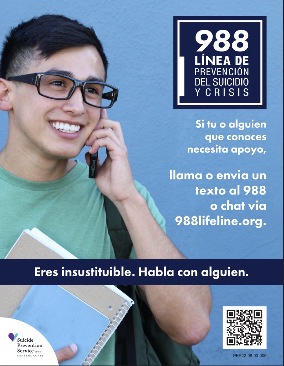 TaraRaeCrampton's tweet photo. You are irreplaceable.  Talk to someone.  Eres insustituible.  Habla con alguien.  ☎️Crisis LIFELINE 988.  📲Línea de CRISIS 988. @nunrbr_nunez @gfry_fry @pk12innovation @MCOE_Now @MCOE_EdServices https://t.co/pVCwi8Acvu