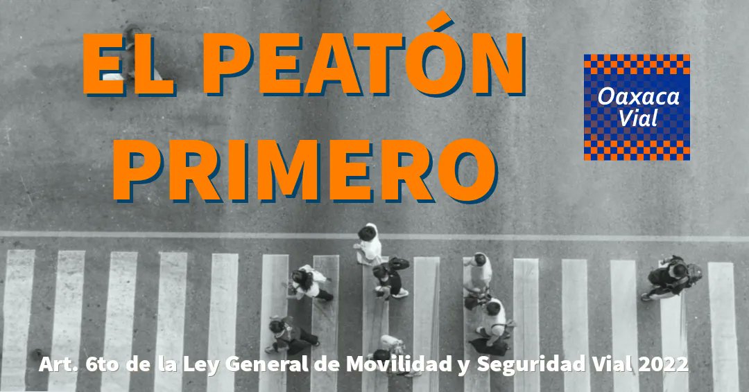 oaxacavial's tweet photo. Darle el paso a un peatón no es cortesía ni buena onda, es una obligación en base al artículo 6to de la ley general de movilidad y seguridad vial.

Los peatones tienen el derecho de cruzar las calles y avenidas en las zonas marcadas para este fin.

#Oaxaca
#EducaciónVial https://t.co/tcEpJfDsO0