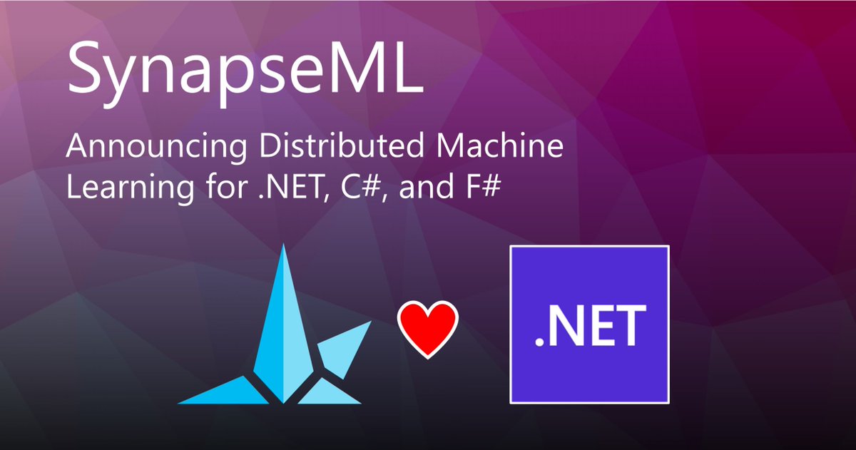 Announcing SynapseML for .NET – Large Scale ML with a Simple API bit.ly/3AsJMrC #NET #AIMachineLearning