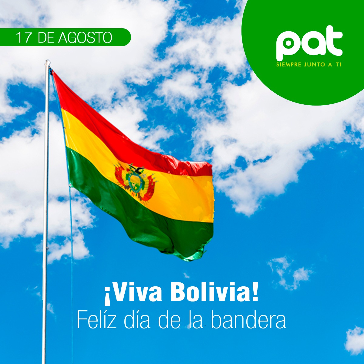 patboliviatv's tweet photo. #DiaDeLaBanderaBoliviana
🇧🇴 Bolivia celebra el Día de la Bandera cada 17 de agosto en memoria al aniversario de creación de la primera bandera en 1825.

¡Flameemos la Rojo, Amarillo y Verde! ❤💛💚

#PatNoticias #PatDigital #Bolivia #RedPat #PatBolivia #17DeAgosto https://t.co/Rp6fU5CXr2