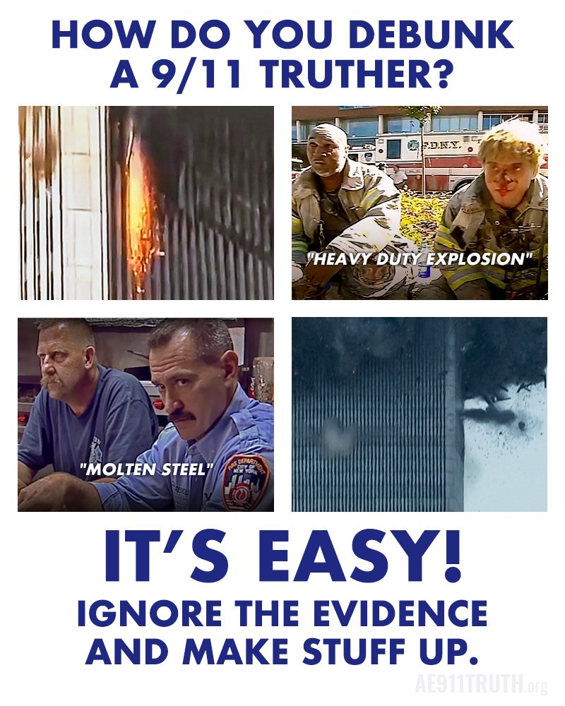 Or you can study the evidence with an open mind and get on the right side of history. You make the choice. ae911truth.org/evidence/evide… @NIST @NISTPublicSafeT @ASCETweets @fireengineering @FDNY @Sept11VCF @Sept11Memorial @fema #ControlledDemolition