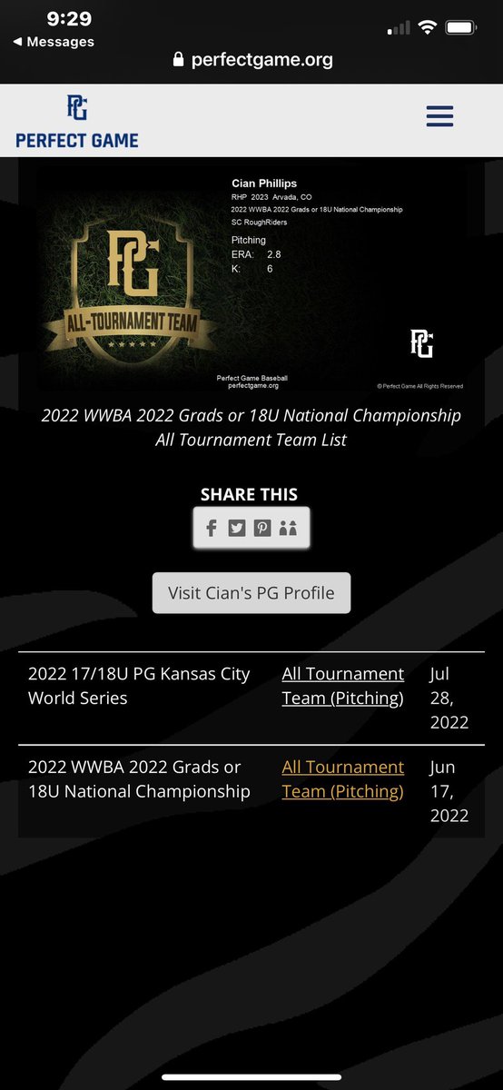 I won 2 All Tournament Team awards this summer pitching <a href="/ericwdillinger/">Eric Dillinger</a> <a href="/prospectdugout/">Prospect Dugout</a> <a href="/CoastRecruits/">Coast 2 Coast Recruits</a> <a href="/D1Uncommitted/">Anthony Edwards</a> <a href="/PrepSoutheast/">Southeast Prep Baseball Recruiting</a> <a href="/PSBaseballinc/">Prospect Select</a> <a href="/CoachShep7/">Bryan Shepherd</a> <a href="/SportsForceBB/">SportsForce Baseball</a> <a href="/SportsForceBB/">SportsForce Baseball</a> @now_d1 <a href="/UncommittedUsa/">UncommittedPlayersUSA</a> <a href="/BigTravi/">Travis Martinez</a> <a href="/tygunner22/">Ty Gavin</a>