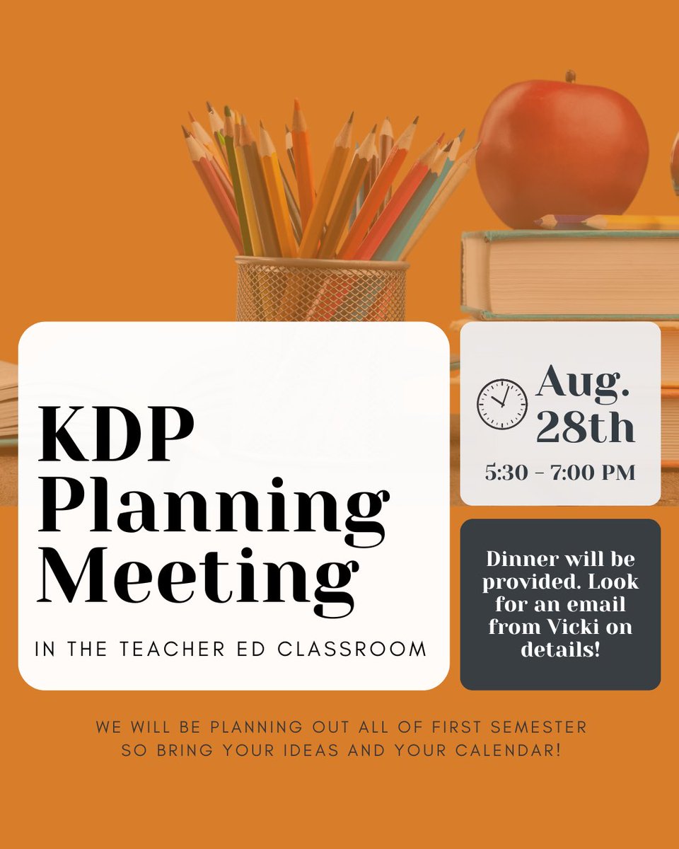 mac_kdp's tweet photo. 🚨KDP Fall Planning Meeting!!!

At this meeting we will plan out all of our events for first semester and create committees! Check for an email from Vicki for more details. https://t.co/yjS86jGFJv