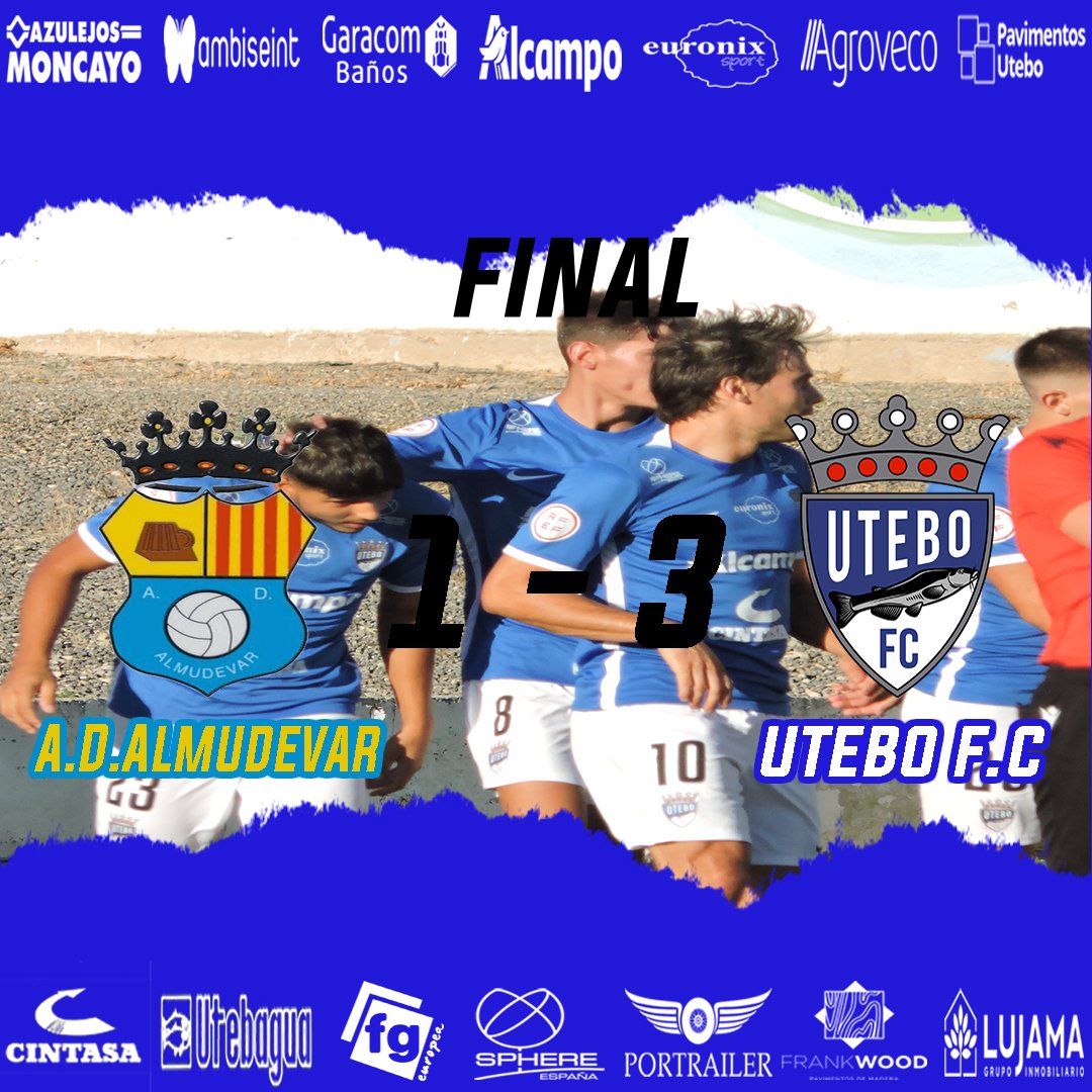 Final del partido en La Corona con victoria 1-3.
Los de Beltrán siguen con su puesta a punto.
✅️4/4

Goleadores:
⚽️Darius
⚽️Pomareta
⚽️Adán Pérez

Gracias <a href="/ADAlmudevar/">A.D. ALMUDÉVAR</a> por el trato y os deseamos mucha suerte en la competición.

💙🤍Aúpa Utebo!!

#pretemporada 
#todoalazul