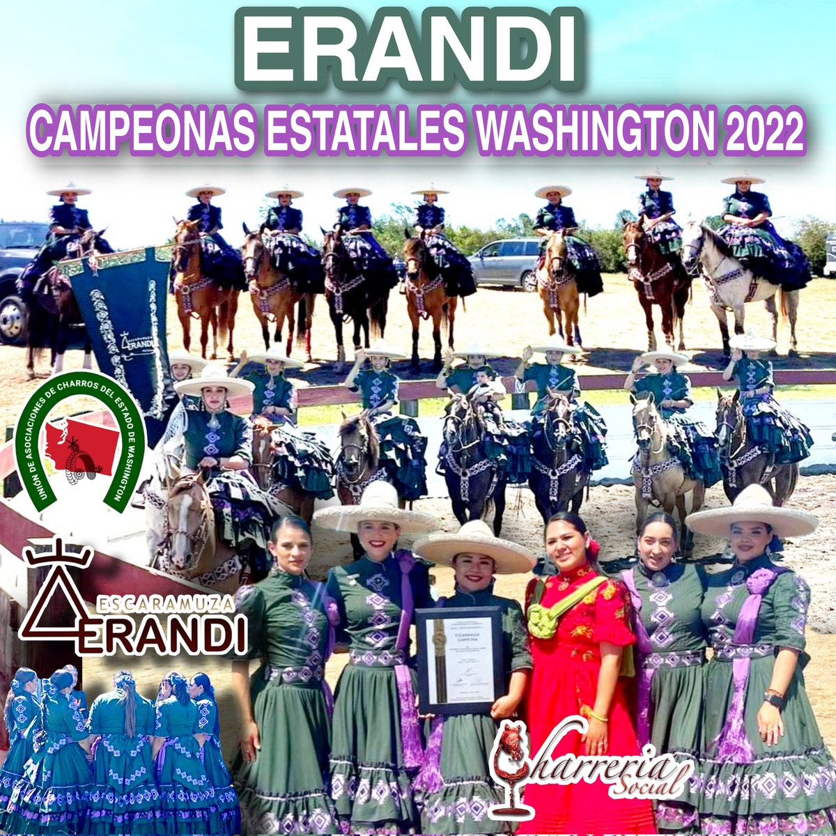 CharreriaSocial's tweet photo. ESCARAMUZA ERANDI, CAMPEONAS ESTATALES WASHINGTON 2022.
#CampeonasEstatales #CampeonasDeWashington #Erandi #EscaramuzaCampeona #EscaramuzaErandi #StateChamps #CharreriaSocial https://t.co/fuXJ2x4inI