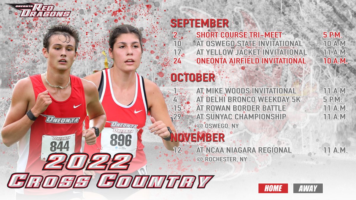RedDragonSports's tweet image. The @Oneonta_XCTF teams are getting ready for a competitive season and feature two early home meets! #HereWeGoO
