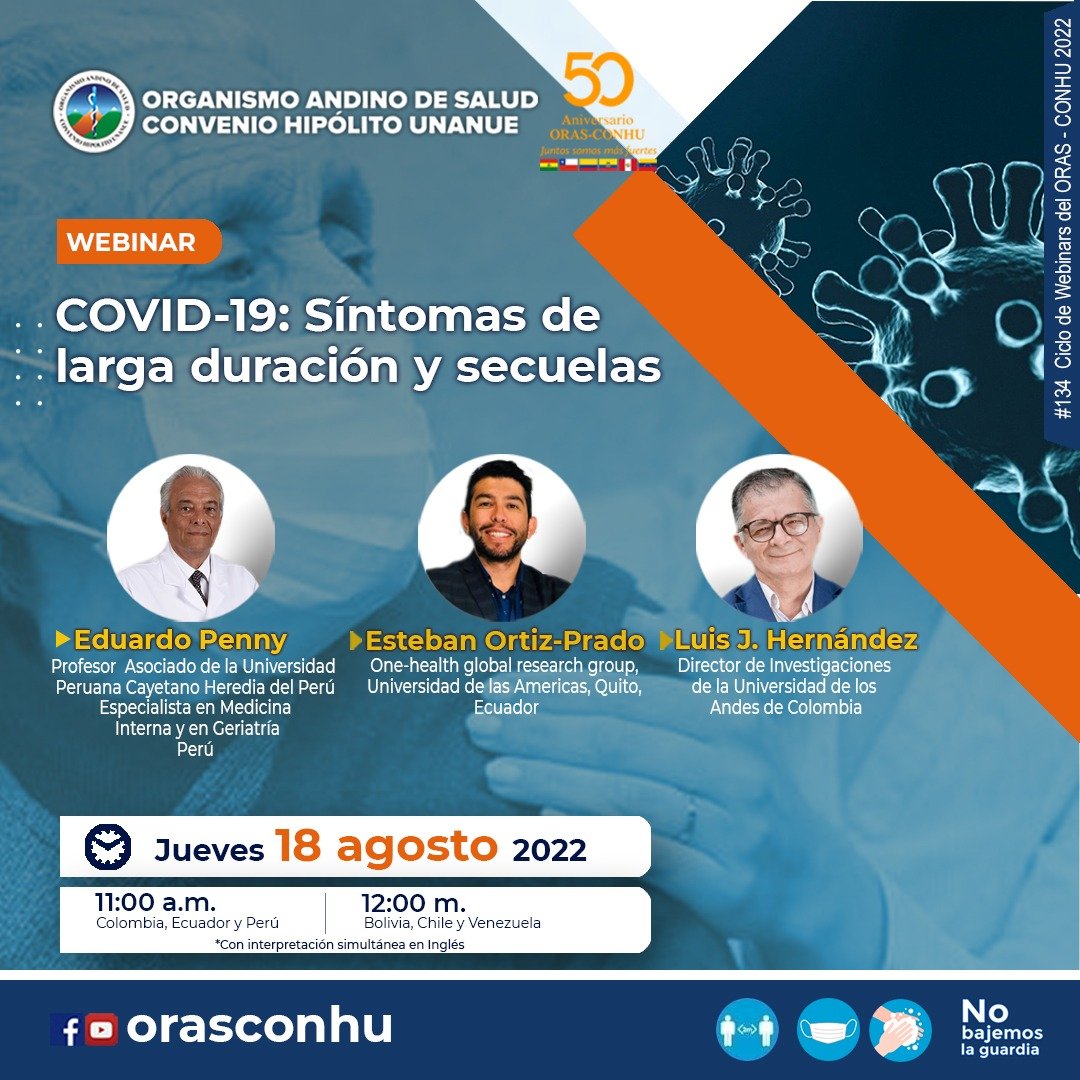 orasconhu's tweet photo. 😷🦠👩⚕️ #Imperdible Mañana presentamos "COVID-19: Síntomas de larga duración y secuelas"
🌐 Inscríbete en: https://t.co/pcB59jgJQJ
💠 Acceso libre a través Facebook y Youtube.
📧 Se entregarán certificados de asistencia.
🗣 Traducción al inglés https://t.co/iy8LPNIrxr https://t.co/HGlfXGxnxi