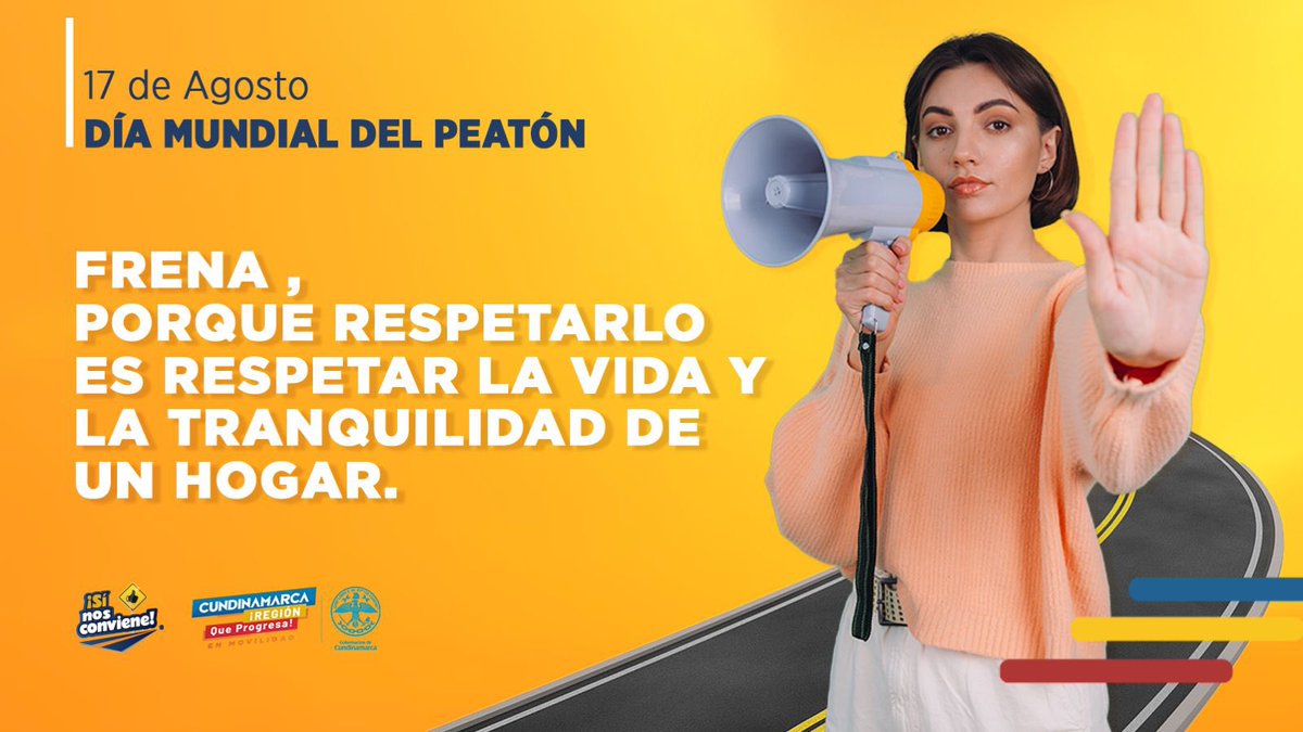 MovilidadCundi's tweet photo. #SíNosConviene frena 🛑, porque respetarlo 🚶‍♂️es respetar la vida y la tranquilidad de un hogar 🏡 #DiaMundialDelPeaton 🚶‍♀️
#Cundinamarca #RegiónQueProgresa #PorLaVíaDeLaVida https://t.co/bVNwheGxoP