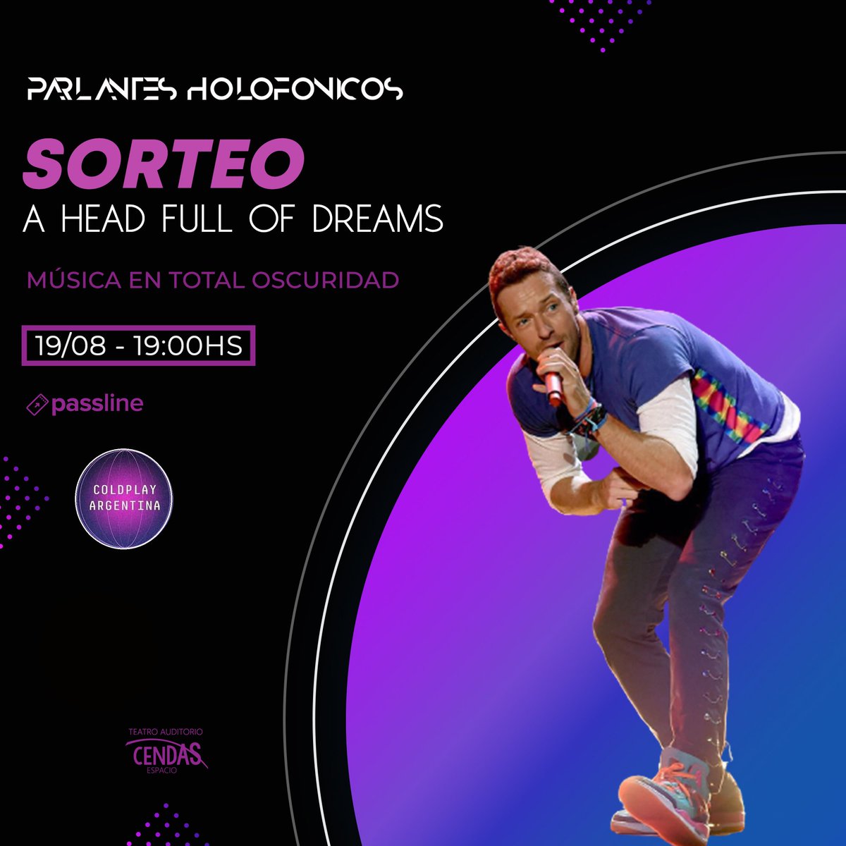 ColdplayArgenti's tweet photo. GANÁ 2 ENTRADAS PARA ESCUCHAR "A HEAD FULL OF DREAMS" A TRAVÉS DE LOS PARLANTES HOLOFÓNICOS 

Para participar del sorteo:

✅ Dale RT a este tweet

✅ Seguí a @PHolofonicos y @ColdplayArgenti

✅ Respondé a este tweet con tu canción favorita de AHFOD https://t.co/VTq3EscXLL