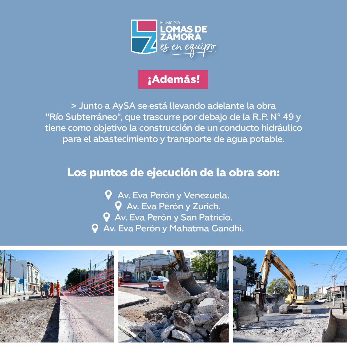 MunicipioLdeZ's tweet photo. 9.7 kilómetros de extensión tiene la obra de repavimentación y puesta en valor de la R.P. Nº 49/Avenida Eva Perón (ex Pasco), que une Lomas de Zamora con Quilmes.
#ElDatoDelDía #UnaRevoluciónDeObras https://t.co/JlQObneEYd