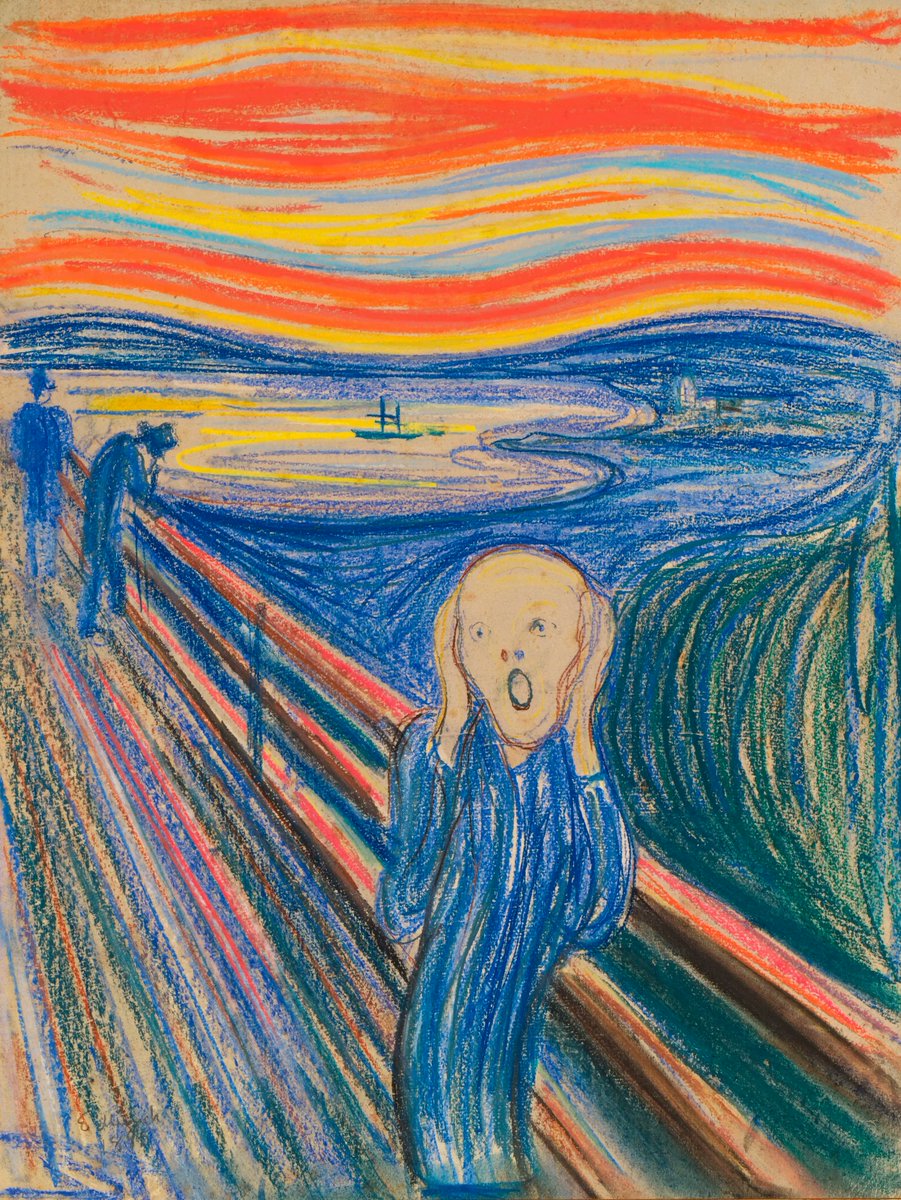 ArtForE_Chia's tweet photo. 🖼️The Scream, by Edvard Munch🖼️

One of the most expensive painting: A pastel version was sold in 2012 for 120 millions USD!!
It became a symbol of anxiety, and inspired a famous mask in an horror movie

5 versions of The Scream are sent to farmers, and owners of @chia_friends https://t.co/08IlPjrX7X