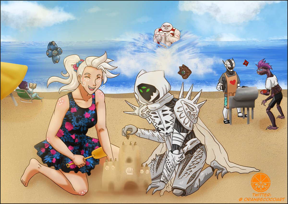 OrangeCocoArt's tweet photo. Everyone can enjoy a beach day.
#SolarEmbraceVol3 #Destiny2 #Destiny2Art @D2ArtEvents https://t.co/d6Z8KDNlRf