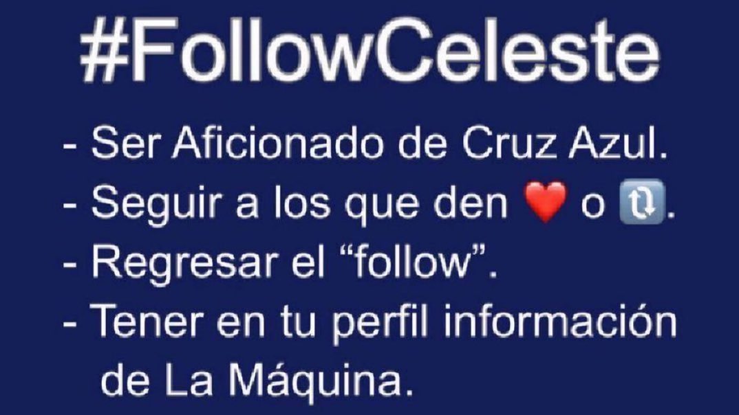 FollowCeleste__'s tweet photo. 🚨🚨🚨#FollowCeleste 🚨🚨🚨

J9 vs Xolos

REQUISITOS:

- Seguir a todos los que den 💙o 🔃.
- Regresar el «FOLLOW».
- Solo para aficionados de Cruz Azul.

Vamos a seguir uniendo a esta gran familia.

¡Por la victoria!

#Apertura2022 #XLaDécima https://t.co/7mSr1adD7F