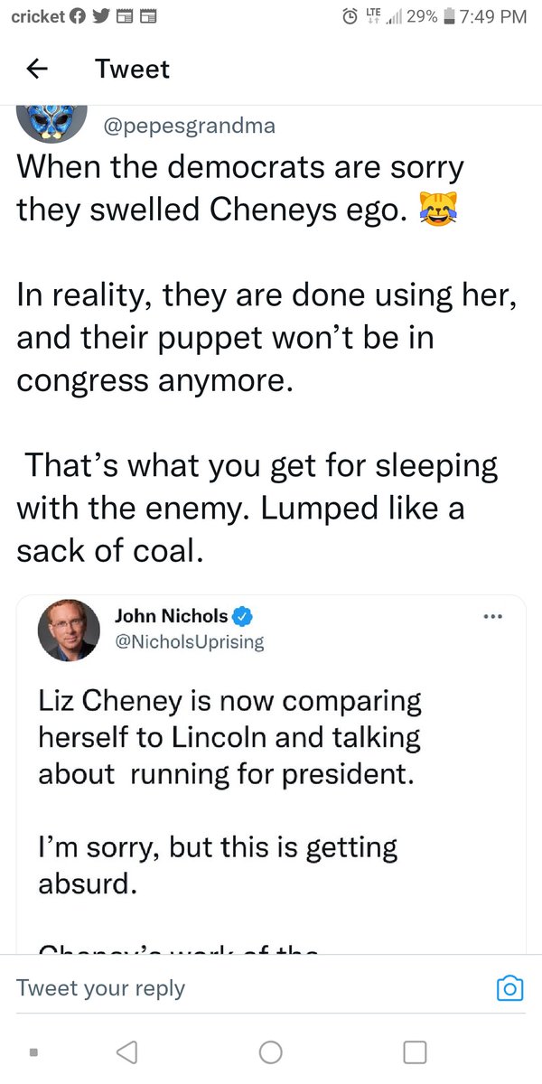 yepsuzn's tweet photo. @pepesgrandma Dam good example of a useful idiot. Don't ya think?
@Liz_Cheney #CheneyOut https://t.co/361SatI4b4