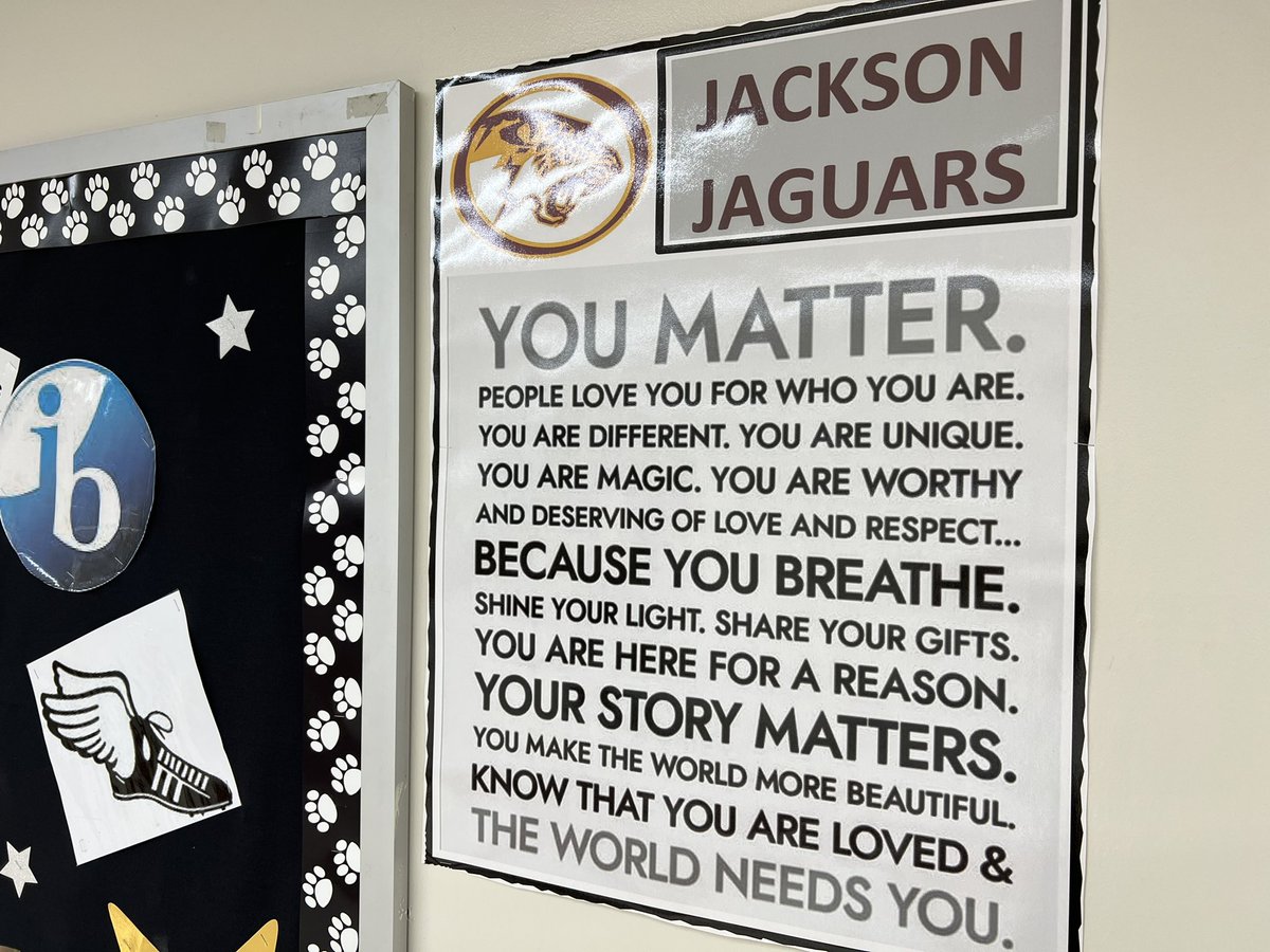 I ❤️💛 walking the halls and seeing these posters! Our Students Matter! Our Teachers Matter! Our Staff Matters! Our Families Matter! At MJHS, You Matter! 🐆❤️🐾💛 MJJ ALL DAY! @mjjptsa @drkalag @DrLisaHerring