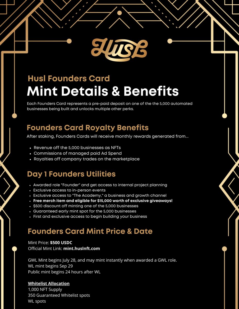 husldaily's tweet photo. Founder Cards utilities. Unlike any genesis project ever released. 🔥

#replace9to5 #HUSL #HUSL4IMPACT https://t.co/rSmZhnxHz6
