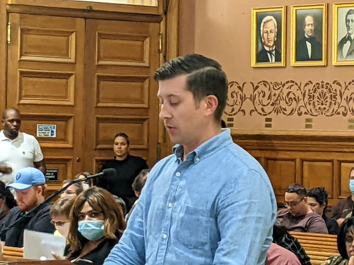 HeinisHardNews's tweet photo. Tom Keane, of @bikejc, says "the fundamental question here tonight is with such a fundamental inability to follow rules," how can DeGise serve the city? https://t.co/rCmKQ5hnyl