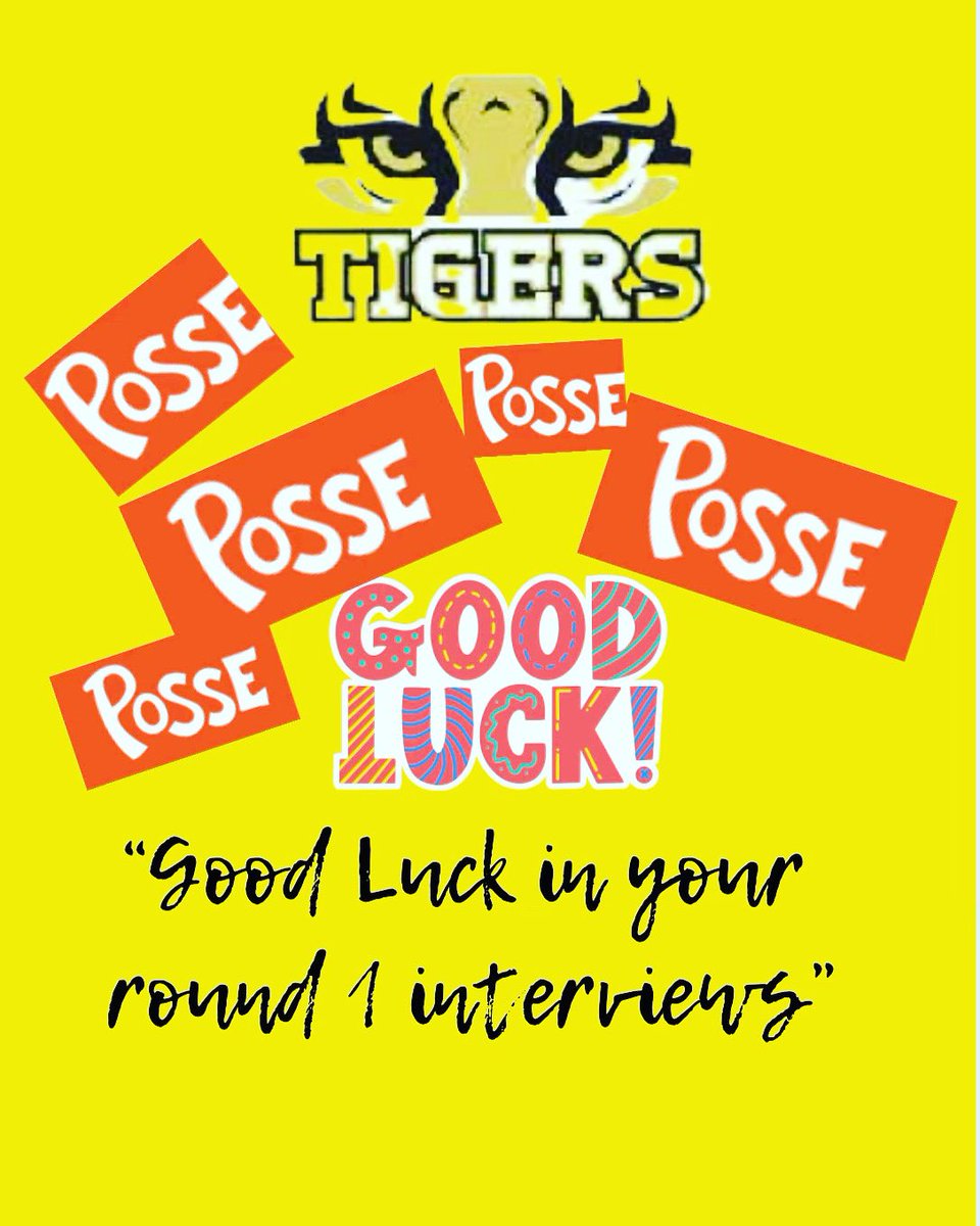 Please join us in wishing “Good Luck” and a HUGE Tiger Roar to our 10 seniors who were selected for round 1 interviews for the prestigious Posse Scholarship this week! #ExcellenceInAllWeDo #TigerPride💛🐯🖤