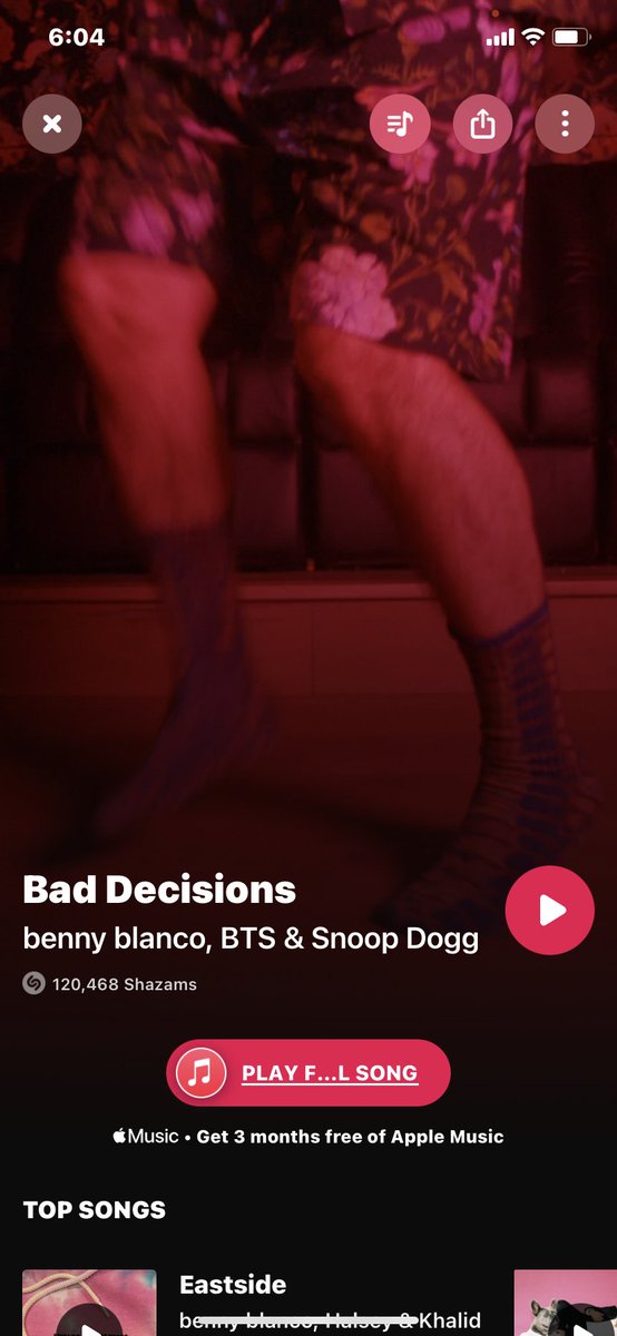 AimeeEstrellaa's tweet photo. Yay thanks @FISHBOYKRZ for playing #BadDecisions at #9 on your #Hot9 on @985wkrz ☺️🔥🔥🔥🔥💜💜💜 #BTSARMY @BTSx50States @BTS_twt @ItsBennyBlanco @SnoopDogg @BTSonShazam https://t.co/VHf1iTK7sH