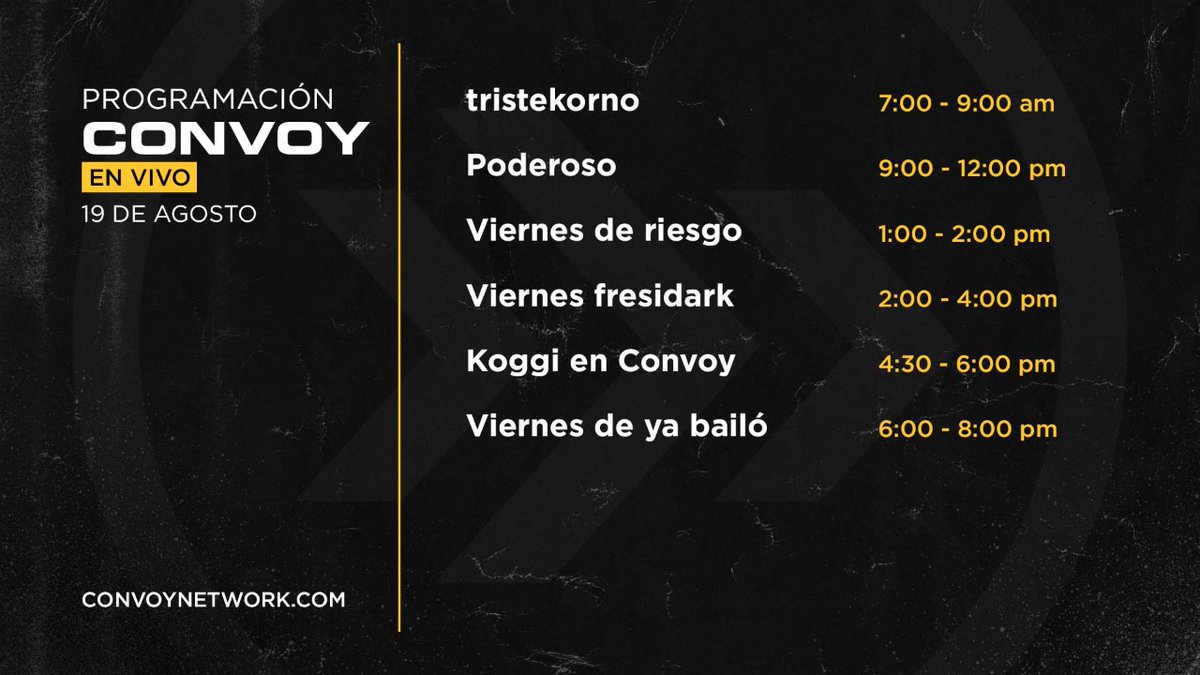 convoynetwork's tweet photo. #ConvoyEnVivo. https://t.co/4Drjdm1Tm9