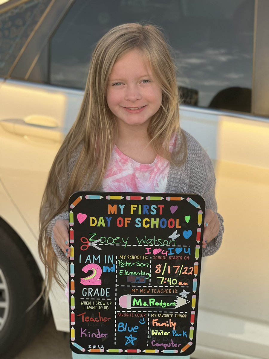 RWatsonNISD's tweet photo. First day of second grade and my reason why. #NISDfirstday https://t.co/2ePrvQLJGa