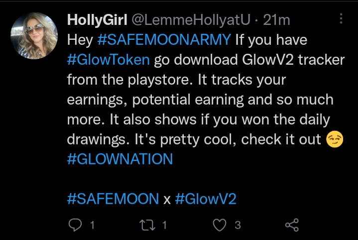 CptTwaddle's tweet photo. Chris Harris is leaving the #safemoonCULT and now Holly is shilling for Glow.
I hear she's being paid while dumping on her followers. More to come.
#SAFEMOON #SAFEMOONARMY #BBTF #GrowToken https://t.co/eyHEj2ooBv
