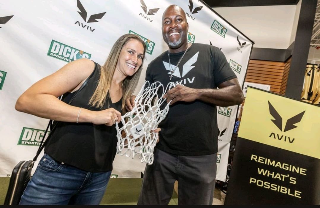 Such an honor for our CEO to attend the launch of <a href="/avivsports/">Aviv</a> net <a href="/DICKS/">DICK'S Sporting Goods</a> and meet 
<a href="/TamirGoodman/">Tamir Goodman</a> and #NBA legend <a href="/glenrice41/">Glen Rice</a>. We all want to help make the next generation better #Striv3tobegreat #basketball #basketballtraining