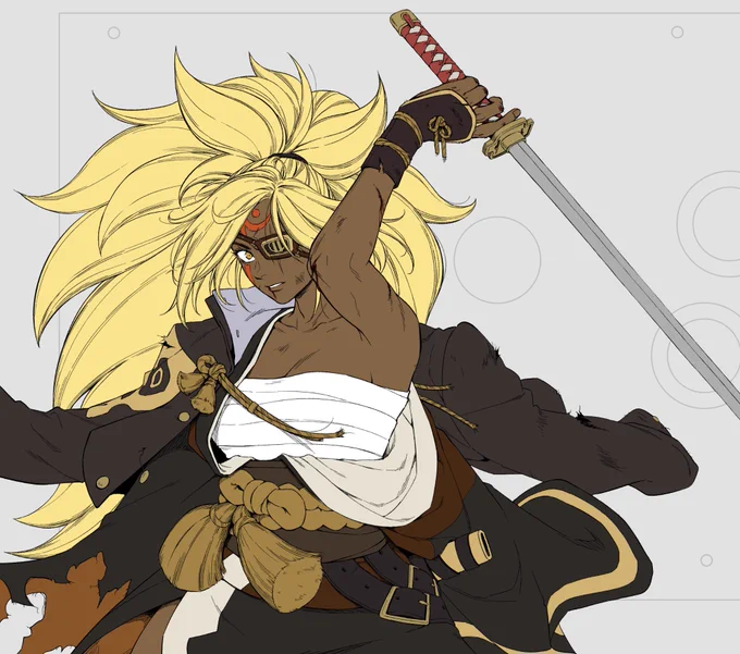  Stream time! Coloring Baiken for stick art commission   