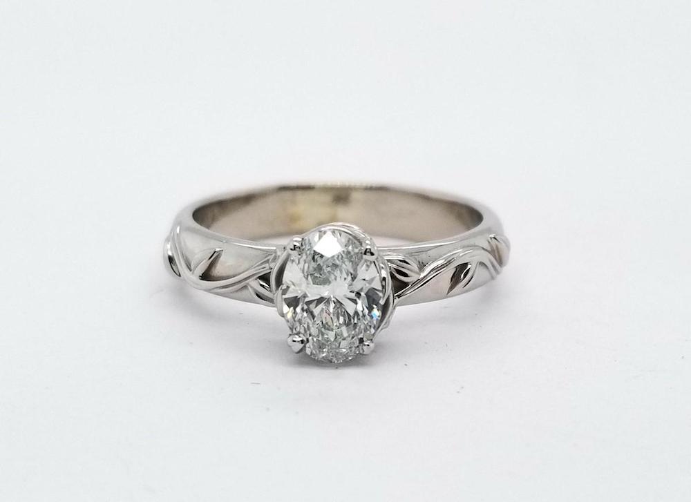 JohnsonJeweler's tweet photo. Say “I Do” to a one-of-a-kind creation ❤️ Read all about this custom engagement ring with beautiful vine details! #customjewelry https://t.co/XvD6tvkYfX