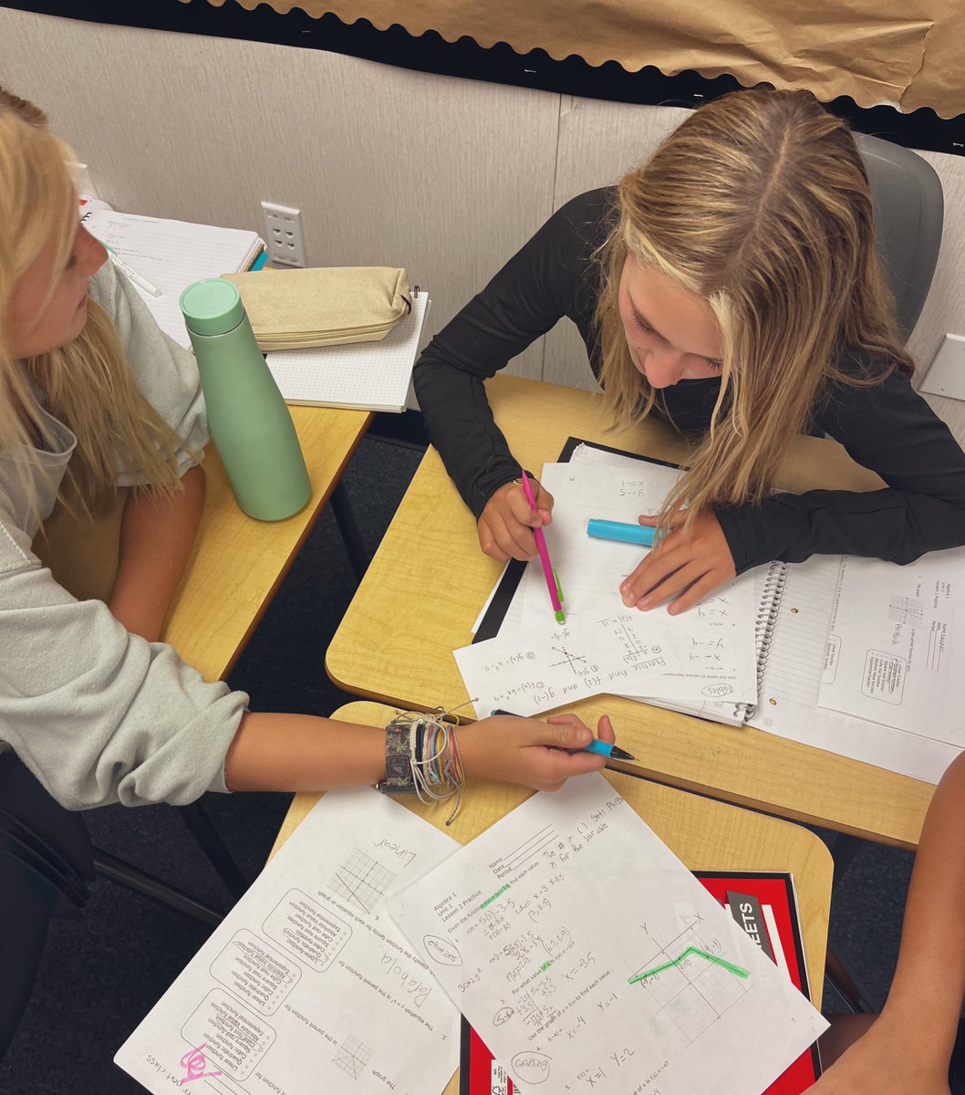 ReneeGoodson7's tweet photo. Our curriculum and standards changed, starting with functions is amazing! Today a S says, “So I use this function, plug in x’s, get y’s. I make a table or write as points and then I can graph those points. It’s quadratic b/c x^2, this is so easy!” #middleschoolalgerba #tcsmsmath https://t.co/M9hL9f0EtT