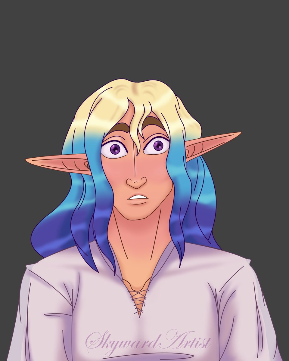 SkywardArtist's tweet photo. My chaotic warlock Veks Aishun likes to change their hair color and look a lot. A very good boi this silly elf. #dnd #dnd5e https://t.co/yI29iw360t