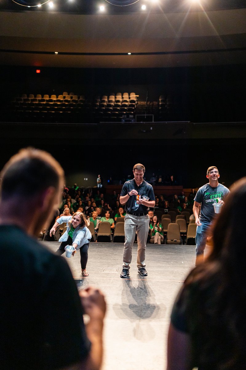 Yesterday's convocation came with some friendly competition between schools. Secondary campuses competed, followed by elementary schools, in a special "Minute to Win It" contest. Congrats to <a href="/ButterfieldTMS/">Butterfield Trail MS</a> &amp; <a href="/VBCentralElem/">VBCentralElementary</a> on their victories! #PointerPride #PointerProfessionals