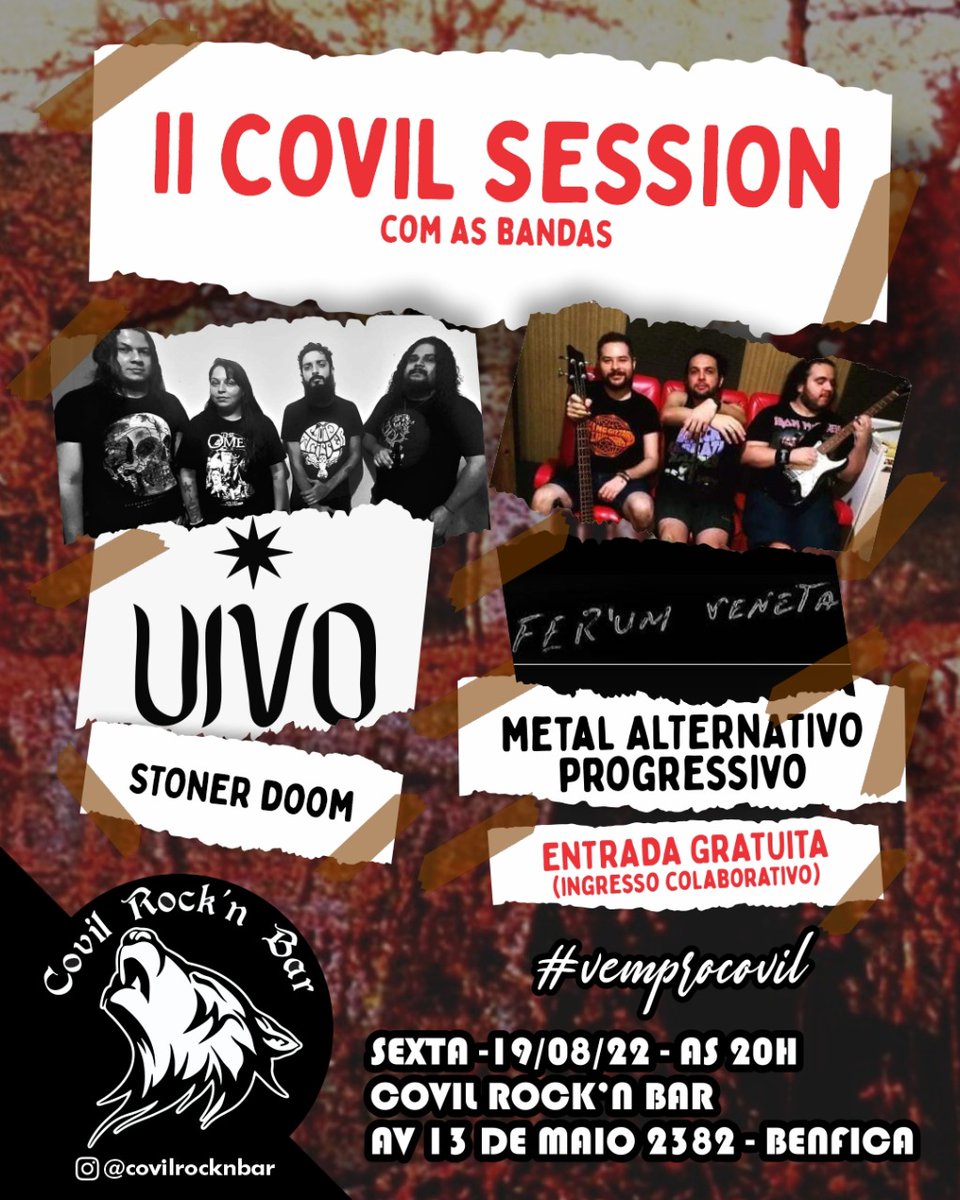 FerumVeneta's tweet photo. Bora de Rock, Galera! 
Proxima Sexta-feira dia 19 estaremos fazendo um som lá no @covilrocknbar  no II Covil Sessions organizado pela @_undersessions !!! Bora colar todo mundo lá!
.

.

#FerumVeneta #banda #musica #Metal #Rock #Fortalcity #fortalrock  #shows https://t.co/Xy8s0dBDTk