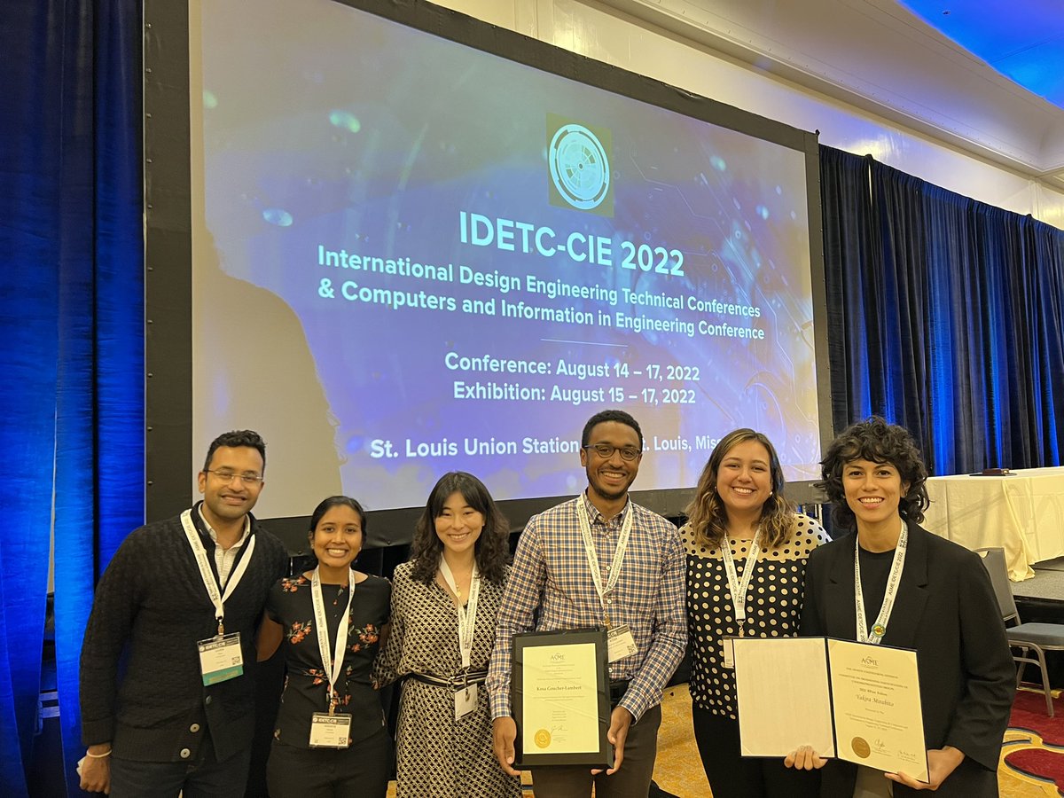 kosagl's tweet image. Incredibly honored to receive the 2022 Young Investigator Award in Design Theory and Methodology from @ASMEdotorg
Thank you my mentors, collaborators, and (most of all!) students! A great end to the first in-person #idetc with my lab! @BerkeleyME @BiDLab @Cal_Engineer