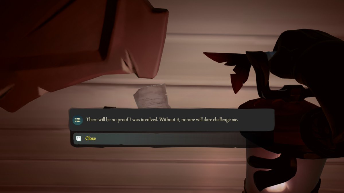 AncientIslesUni's tweet photo. Hot the heels of a new lead, our investigators @Leator @Soren_SOT and Akeilo discovered this hidden note in the office of the Pirate Lord.
#SoTMystery #SeaOfThieves https://t.co/4NKQWw8R7z