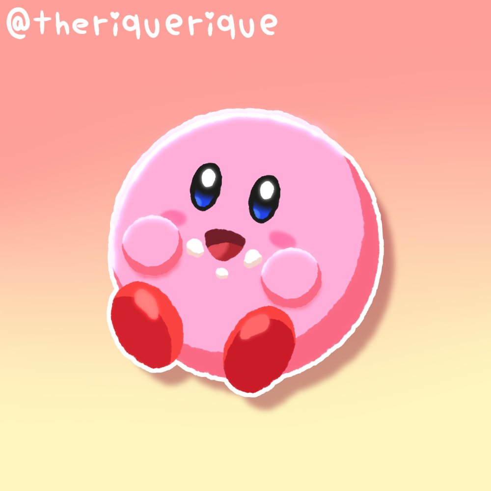 theriquerique's tweet image. He ate too much!!! 🍰~

#Kirby #KirbyDreamBuffet #Nintendo #Art