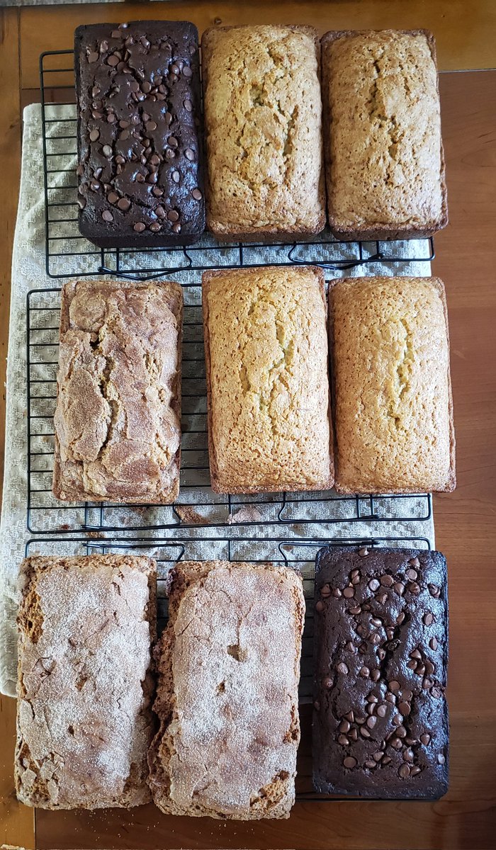 JMace44's tweet photo. When the garden gives you extra large zucchini you make lots of bread... #becauseracecar https://t.co/L38gIq3qPT