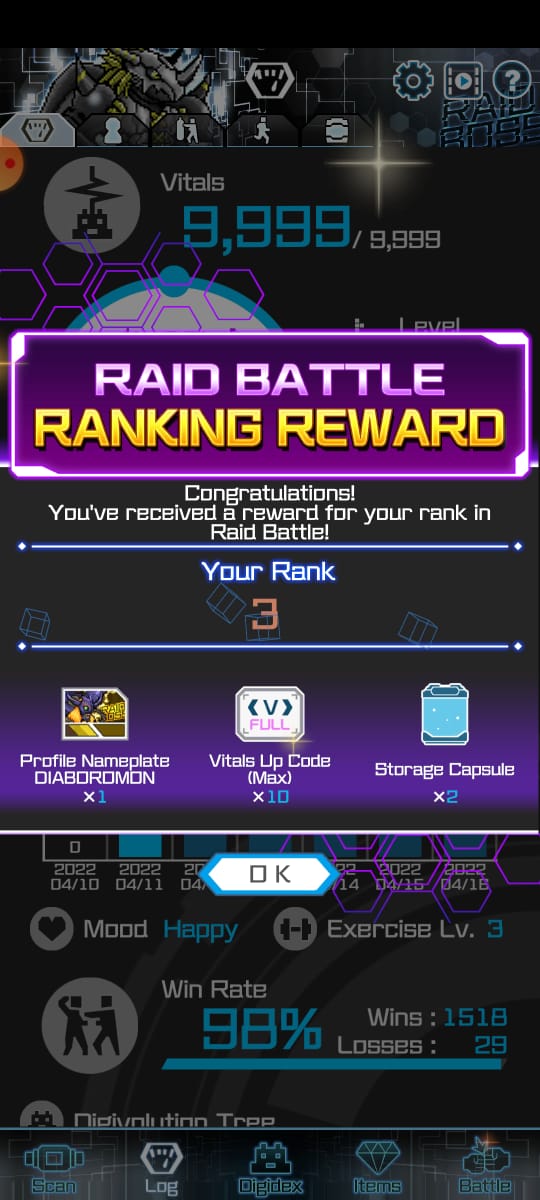 MrDragoon10's tweet photo. 3 de los jugadores de #Peru de #VitalBracelet de #Digimon lograron el top 100 mundial en el último Raid, con @Ultraman_Nga quedando en el 3er puesto de un total de 9,409 personas! Felicitaciones a todos los que participaron! #デジモン #バイタルブレス https://t.co/Zmf5KV0t03