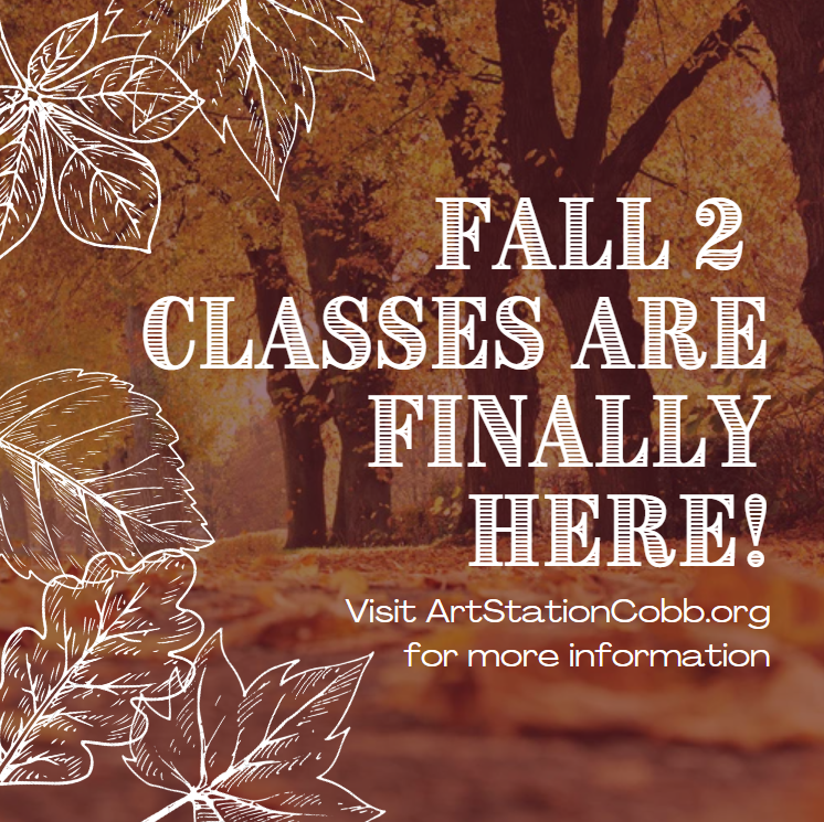 ArtStationCobb's tweet photo. Missed out on our Fall 1 classes? No worries, our Fall 2 classes are now open for registration! Both old and new, we have all kinds of classes and workshops to choose from! 

Click the link below to view our catalog and register today!

#artclasses #cobbparks #autumnart https://t.co/4TgbSaZxYY