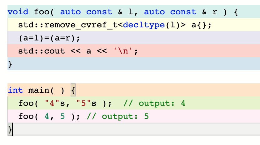 The answer is, don't do that(please) but this snippet still makes me a little sad.  I think, after chatting on it, with int it's the lvalue->rvalue conv that is doing it. but fun times
