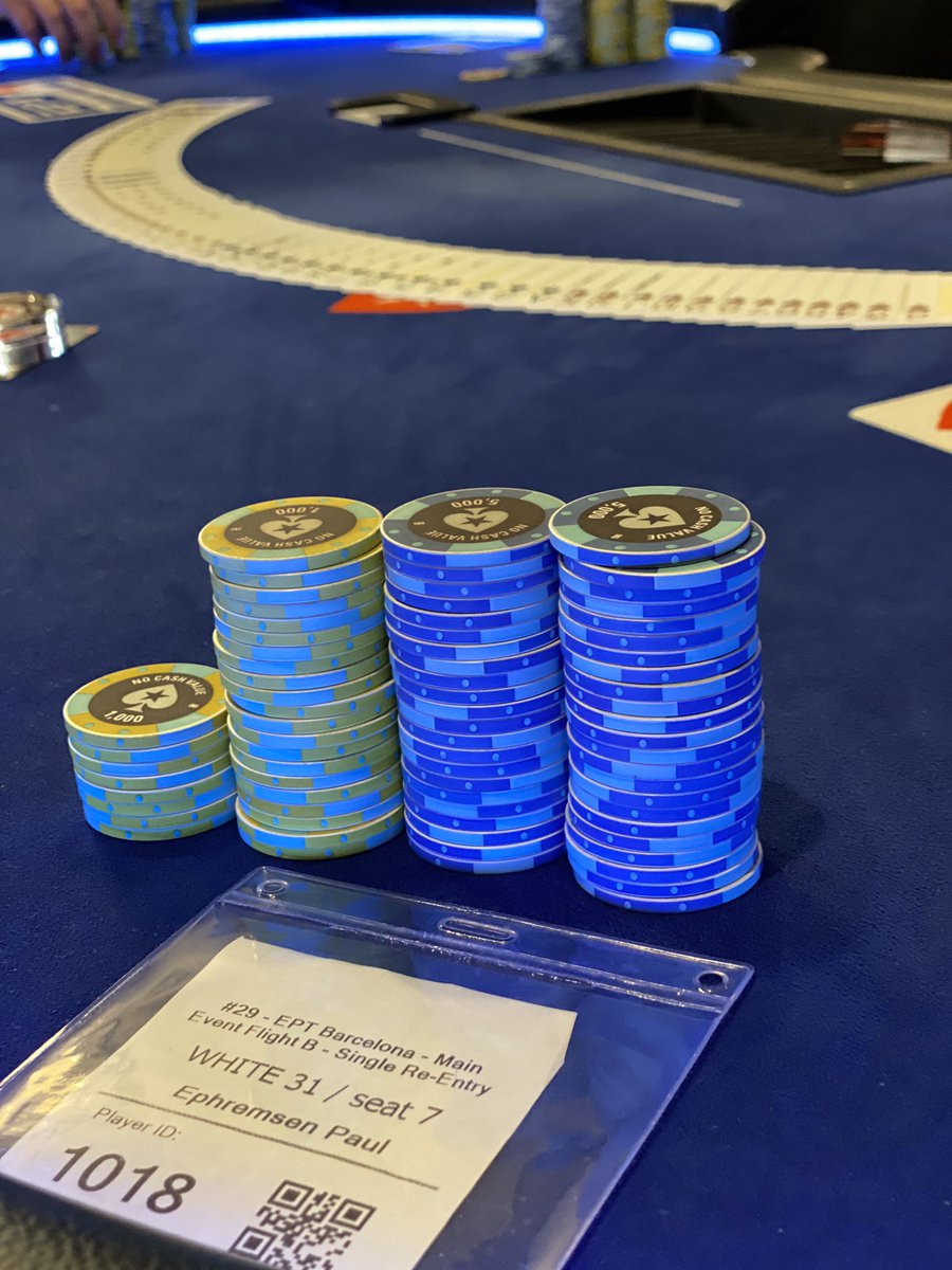 Made the money in EPT Barcelona 270/2294 remain towards the end of day 2