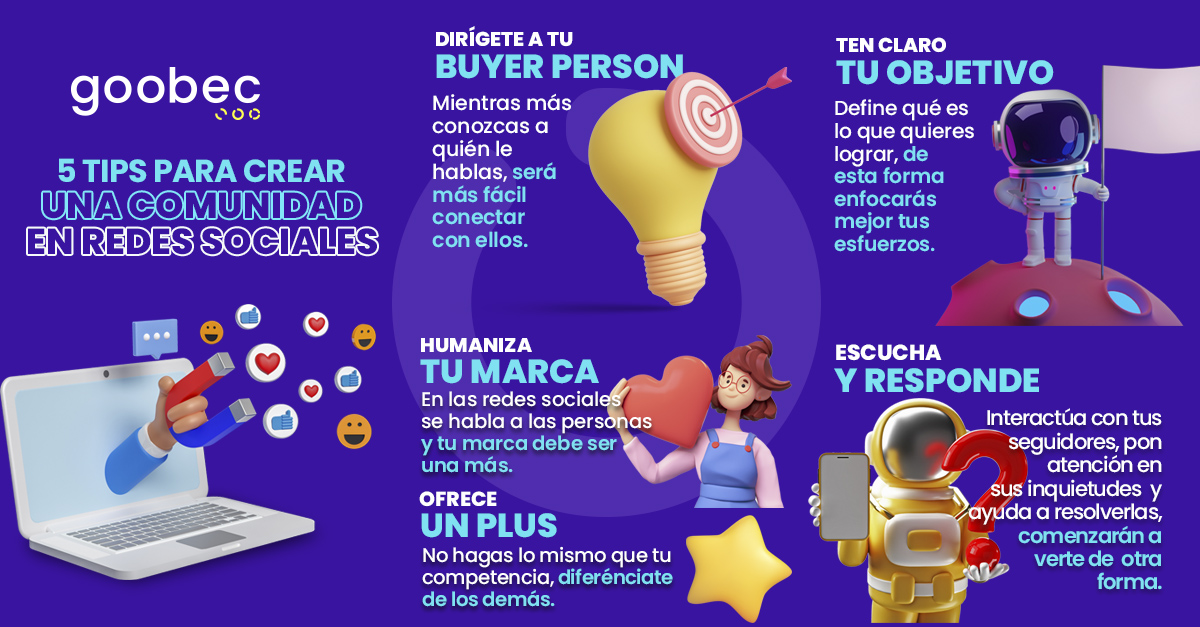 Construir una comunidad de seguidores fieles a tu marca, valores y mensajes no es tarea fácil, pero con estos tips seguro estarás más cerca de lograrlo. 
Síguenos para más consejos.
#felizmiercoles