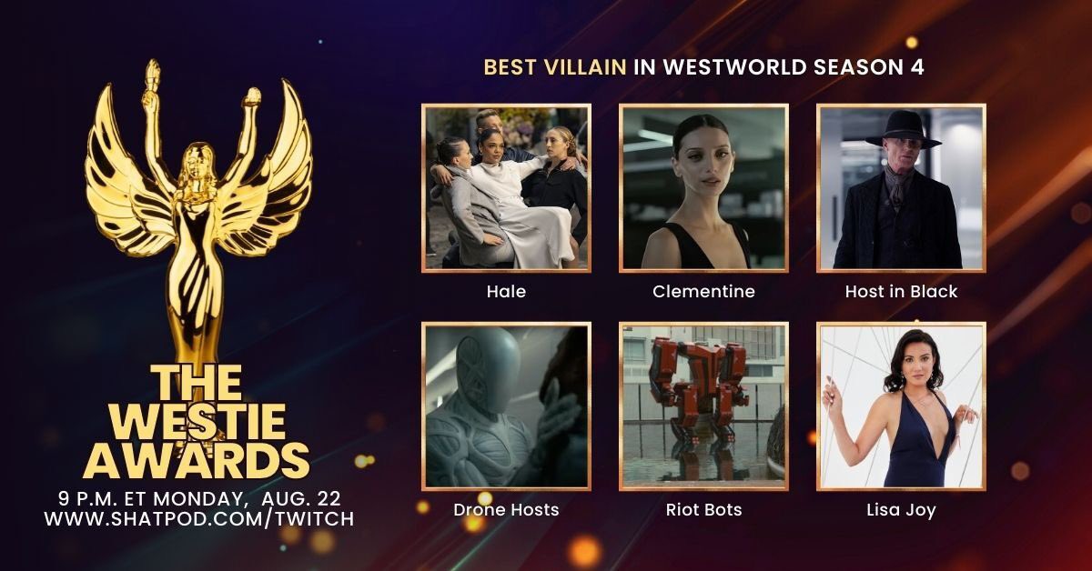 Vote live Monday at 9 pm ET as @Schlafly83 <a href="/Dick_Ebert/">Dick Ebert</a> and <a href="/Gene_Lyons_/">Gene Lyons</a> host the sixth biannual Westie Awards! #westworld 
shatpod.com/twitch