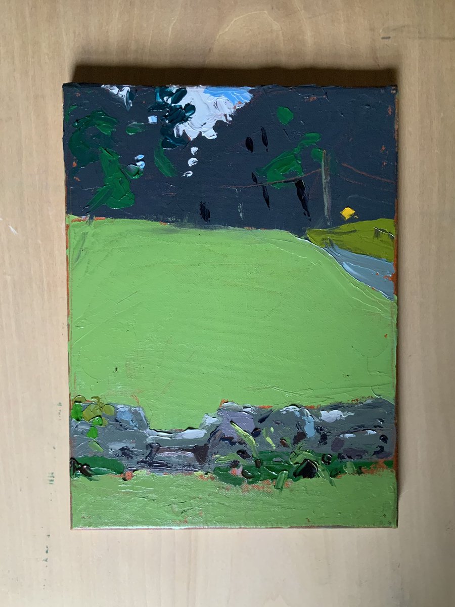 KenKrugdesign's tweet photo. Field, Road, Wall #oilpainting #pleinairpainting #cornwallct #green https://t.co/PIqyIG2NK2