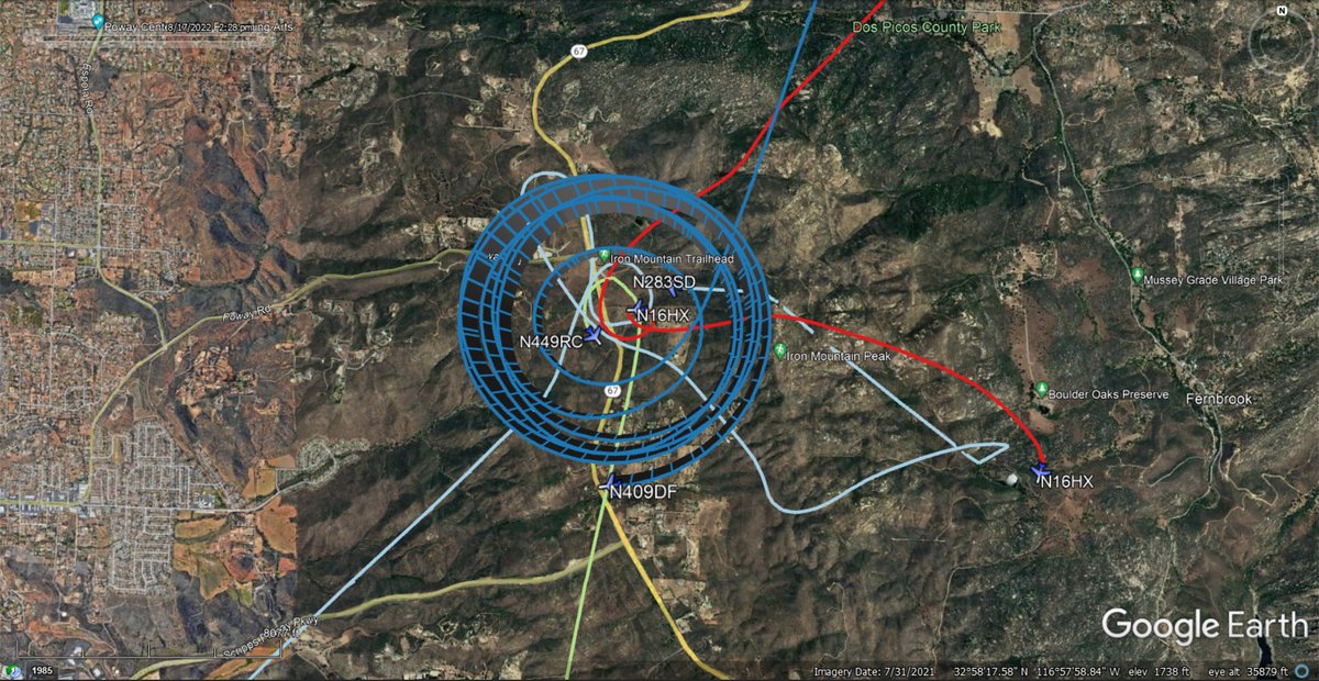 fire_feeds's tweet photo. Firefighting aircraft fighting the #ScrippsFire East of #Poway #SanDiegoCounty
https://t.co/HhbyWIMaKj
https://t.co/Dfv0FGqF2v
#CalFire 
#A330 #N409DF
San Diego County
#N449RC
San Diego Fire Dept.
#FIRERSQ3 #N283SD
Helicopter Express
#N16HX
US Leasco
#C795 #N795HT
🇺🇸❤️‍🔥 https://t.co/zlr7O2jWnw