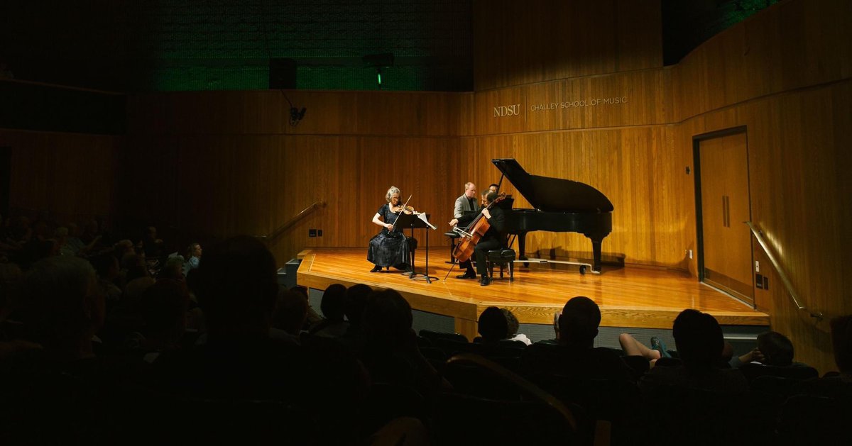 NDSUPerformArts's tweet photo. The NDSU Chamber Music Festival returns to the Challey School of Music Aug. 25-30, hosting 4 free performances. Don't miss this opportunity to watch World Class artists from around the country performing alongside NDSU students and faculty in Fargo! 
#NDSU | #ExperienceNDSU https://t.co/uHJmfSTUWX