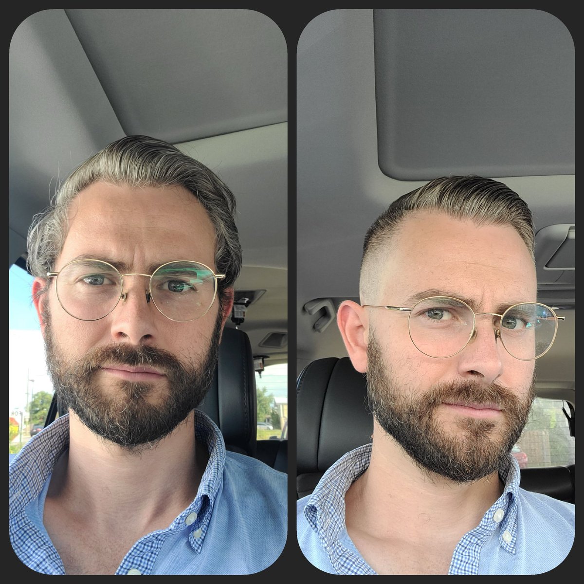 Sweet_Baby_Jays's tweet photo. Is this what the kids are calling #drip these days? #beforeandafter #lookingpresentable https://t.co/Snz7YwDYuq