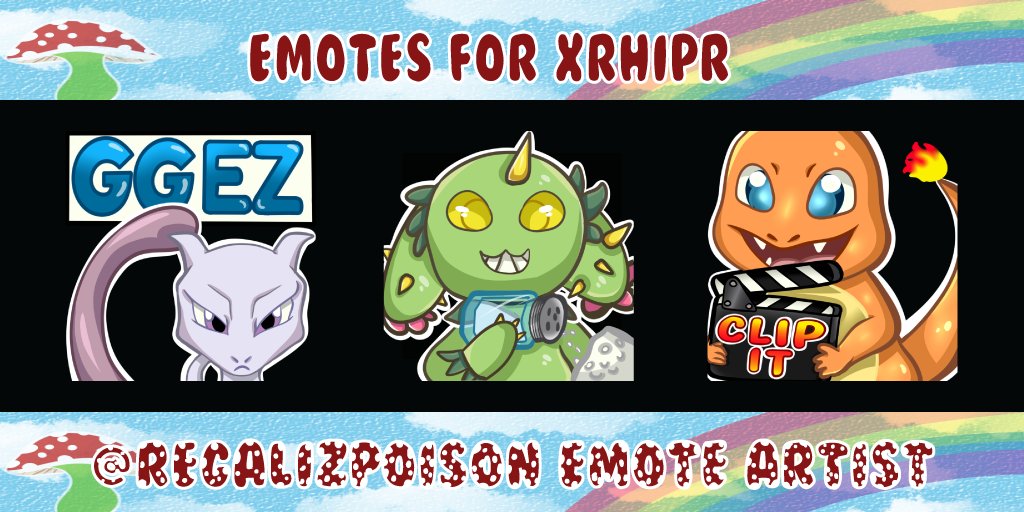 RegalizPoison's tweet photo. ๐๐ Order Delivered ๐๐
#emoteartist #emotes #opencommissions #draw #DigitalArtist #digitalart #emote #TwitchEmoteArtist #twitchemotes #ocEmotes #CustomEmotes #PokemonWorlds #pokemon #mewtwo #charmander #Maractus https://t.co/yWaDwzeM8b