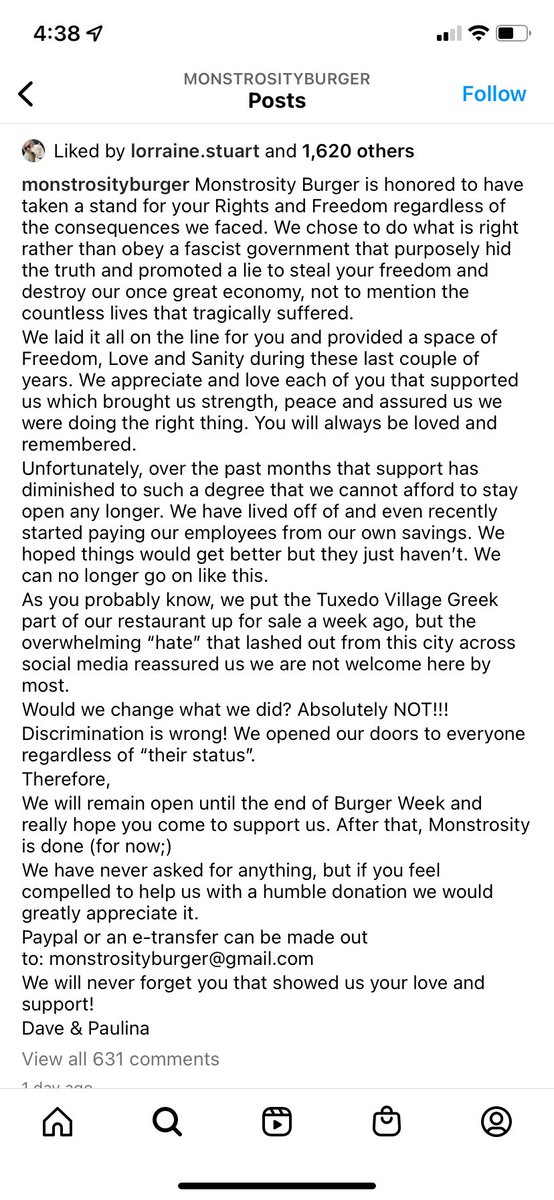 BrittReports's tweet photo. Monstrosity Burger is closing up shop. The owners are asking the public for donations and say support over recent months has diminished to the point they can’t afford to stay open. https://t.co/kRL7I3WYD8
