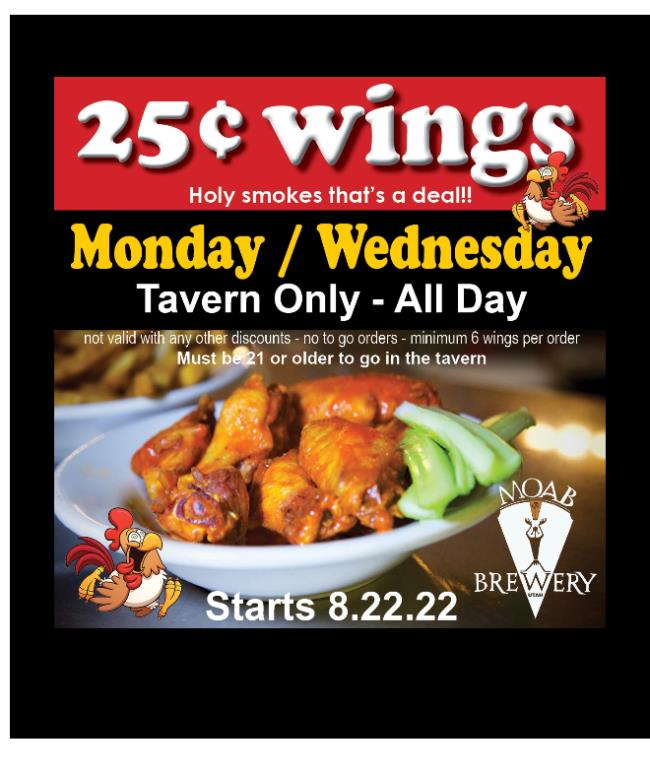 25 cent WINGS starts Monday, August 22!!! bit.ly/3SZMonY